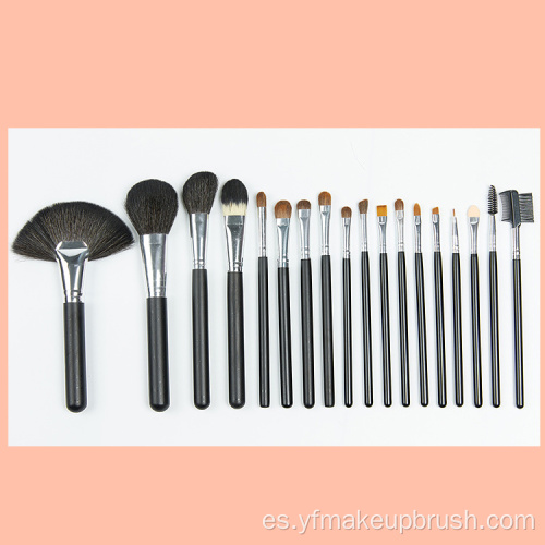 Conjunto de cepillo de maquillaje 18pcs Cepillo de maquillaje negro